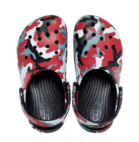 Crocs Classic Camo K N0V0 - 100% Original | Black / Red - Foto 4