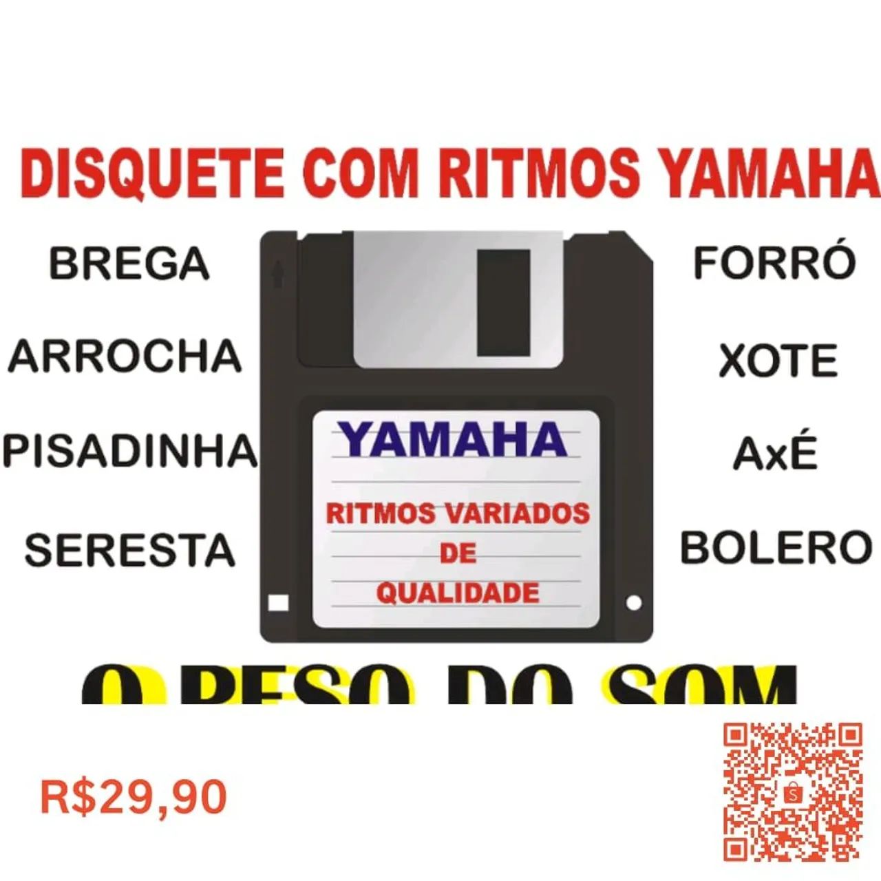 Disquete com Ritmos para Teclado Yamaha Variadao do Brasil