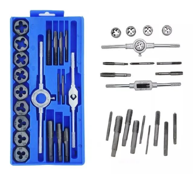 jogo de tarracha id-6374h  e macho e femea abre rosca 20pçs idea - Foto 2