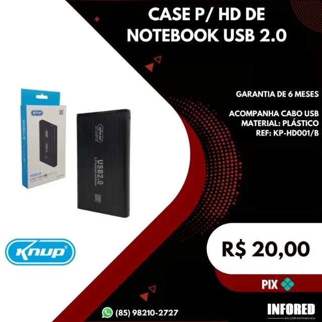 Case para HD de notebook USB 2.0 KP-HD001/B