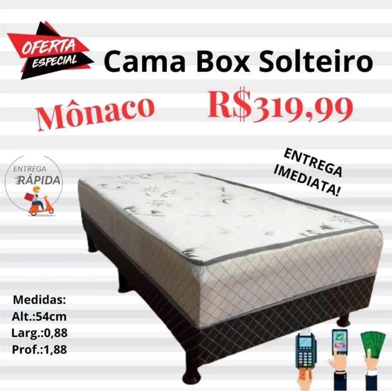 Cama box Solteiro Mônaco- ENTREGA HOJE!!