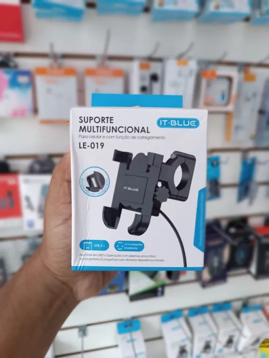 Suporte de moto para celular com carregador - entrega domicílio em São Luís
