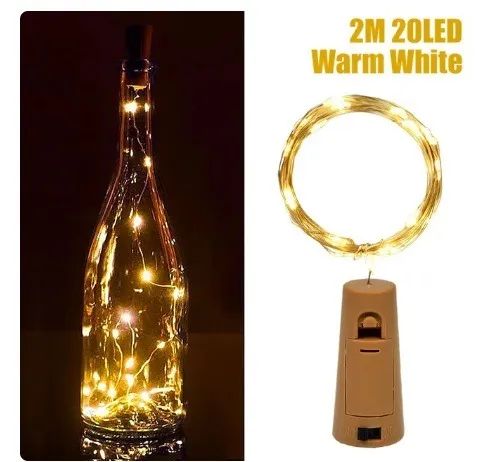 fio led luz de fada 2m decorativa- 20 mini leds hq76511 1.5v-amarelo