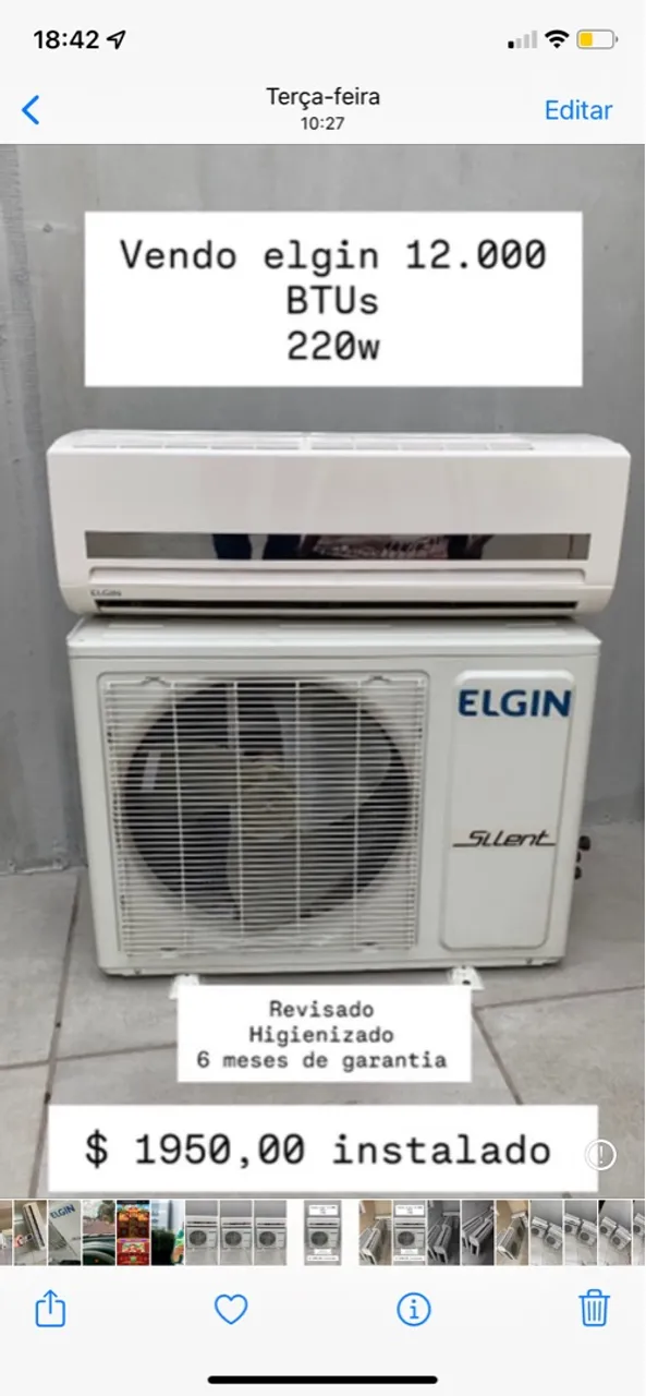 Ar Condicionado Elgin 12.000 BTUs - Instalado