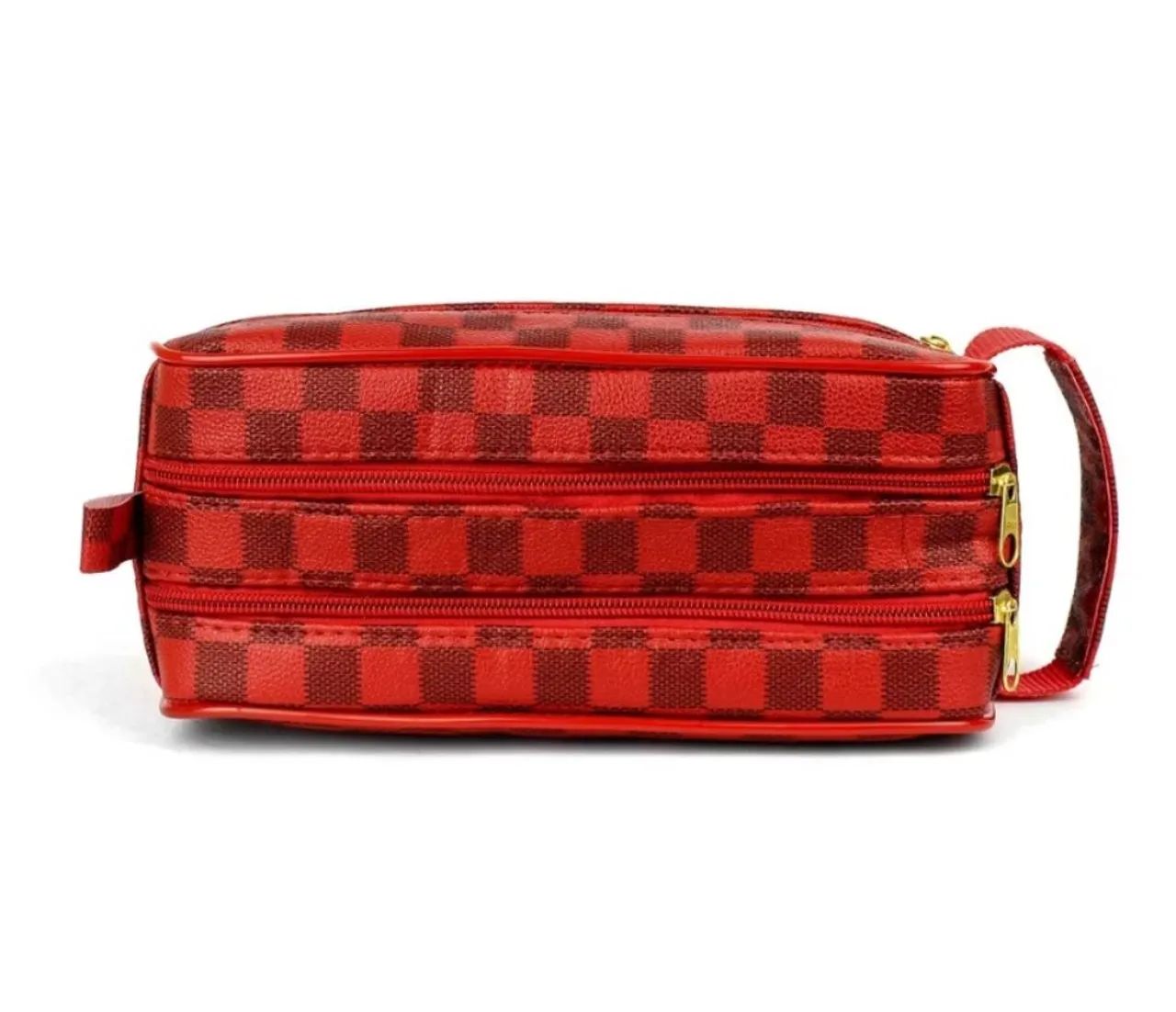 Necessaire Vermelha Xadrez - Foto 2