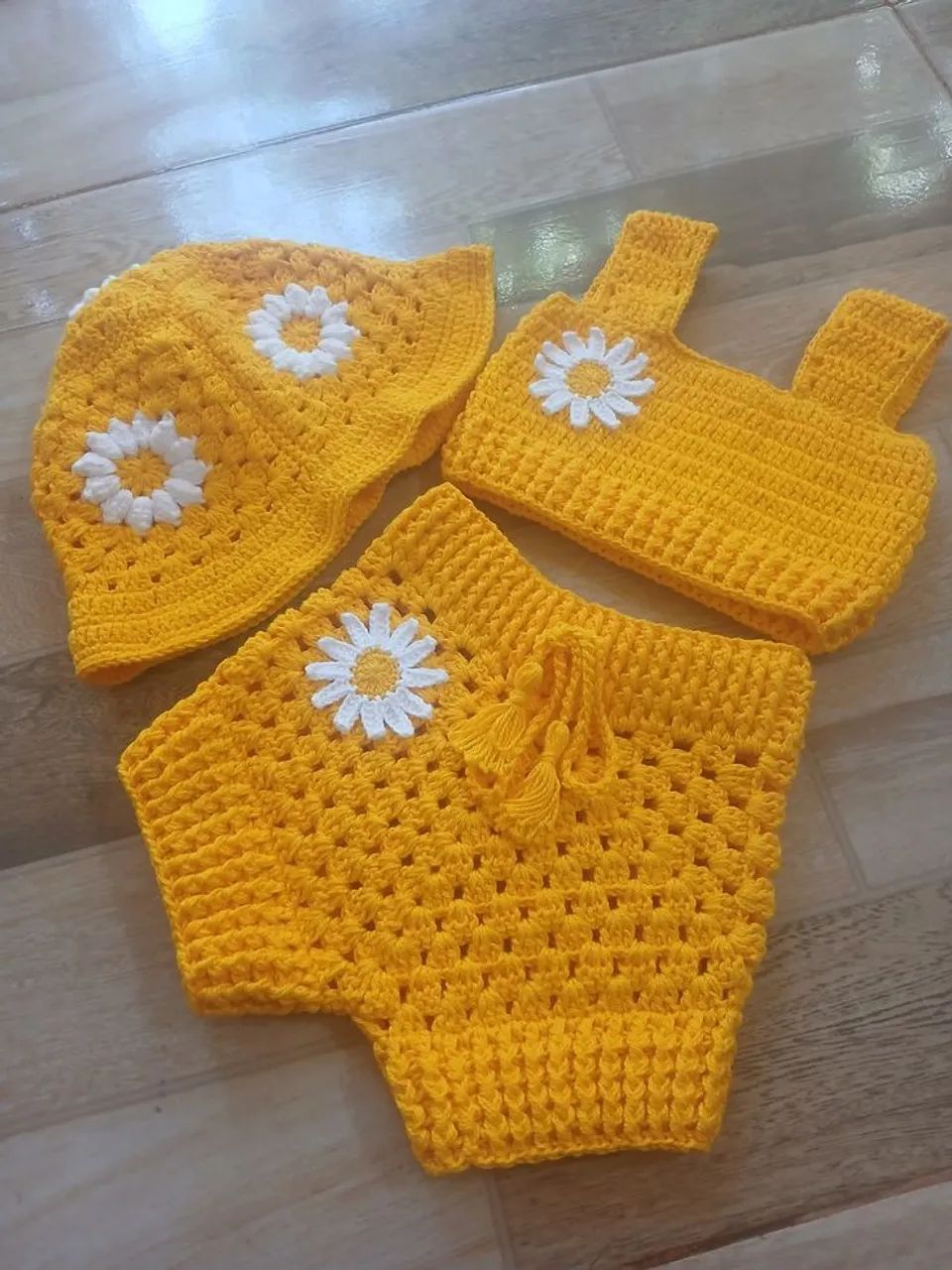 Conjunto em crochê para bebê  - Foto 5