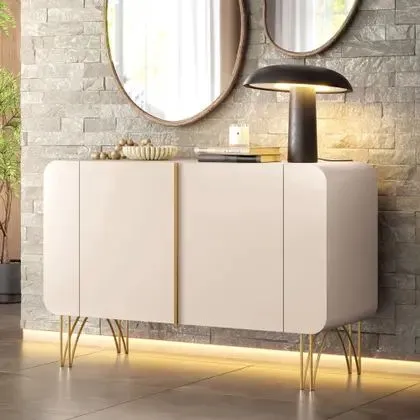 Aparador Buffet Pé Metal Benvenuto Off White - HB<br>