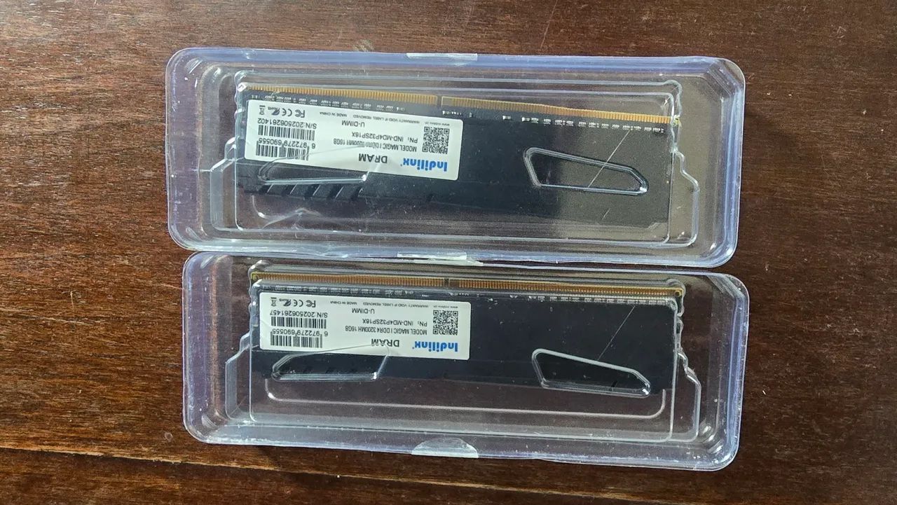02 pentes de memoria RAM DDR4 - 2x16GB - 3200MHz - Indilinx Magic I