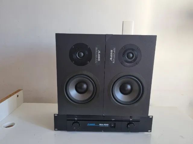 Monitor Alesis One Caixas + Potência Alesis Ra-100 - Foto 2