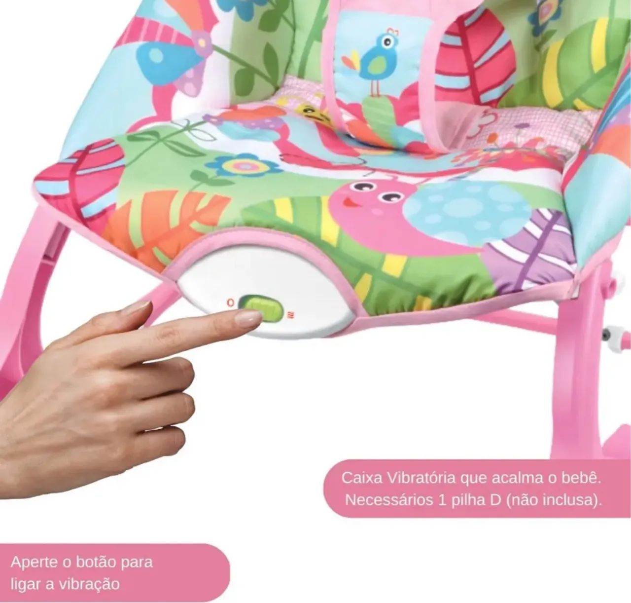 Cadeira de Balanço musical  - Rosa - Foto 3