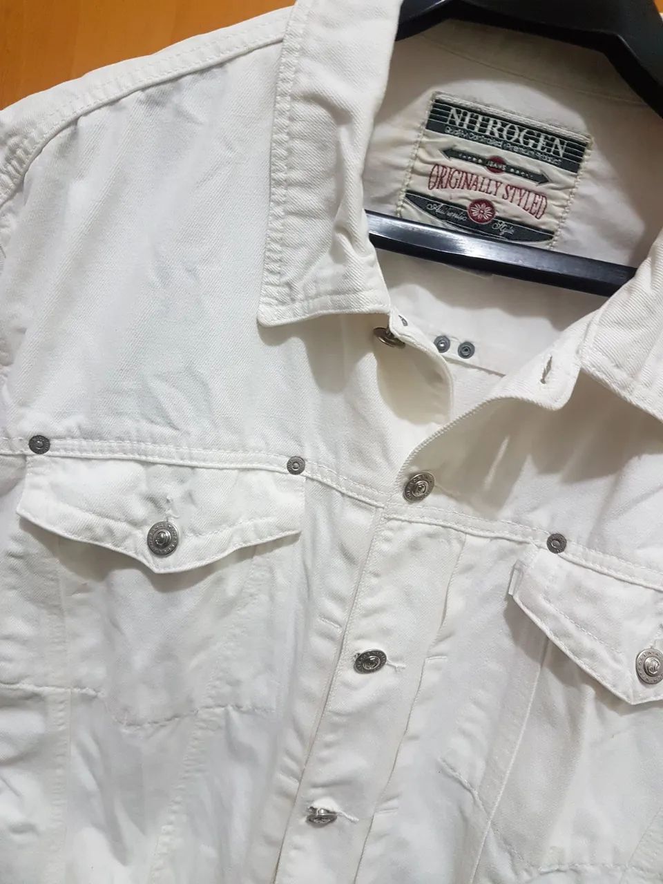 Jaqueta Jeans Branca Nitrogen Original - Foto 5