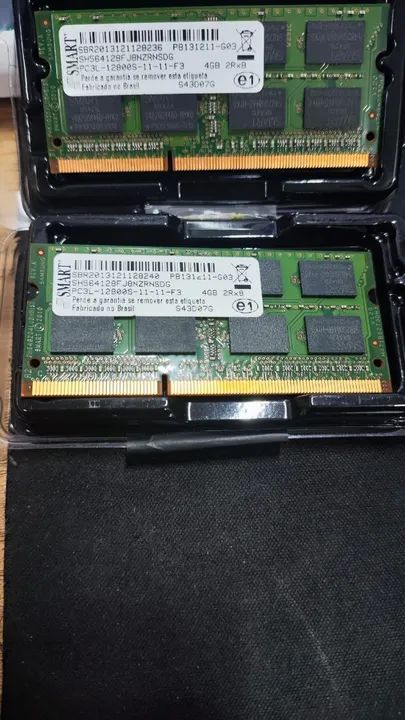 Memoria ram notebook ddr3 8gb 2x4gb 1333mhz smart