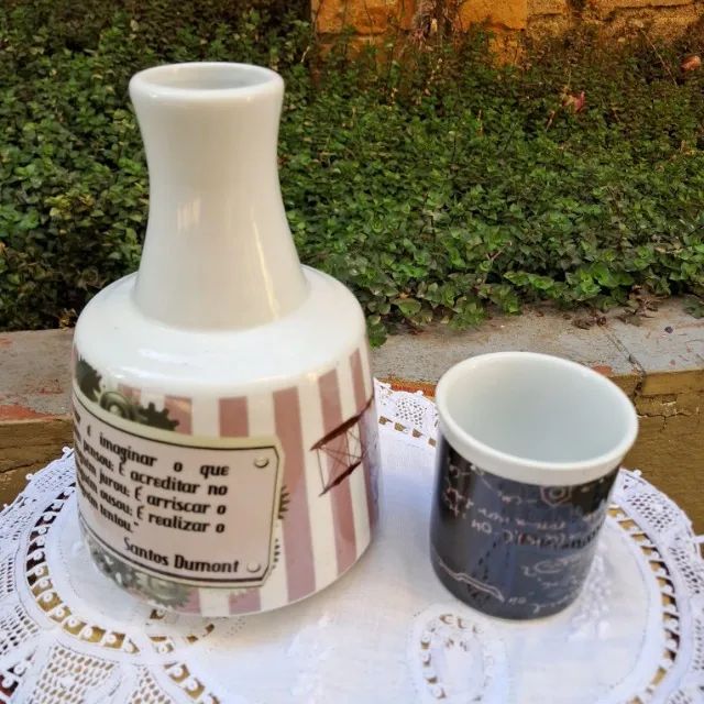 Moringa Porcelana com Copo - Tema Santos Dumont e Inspiração Criativa - Foto 5