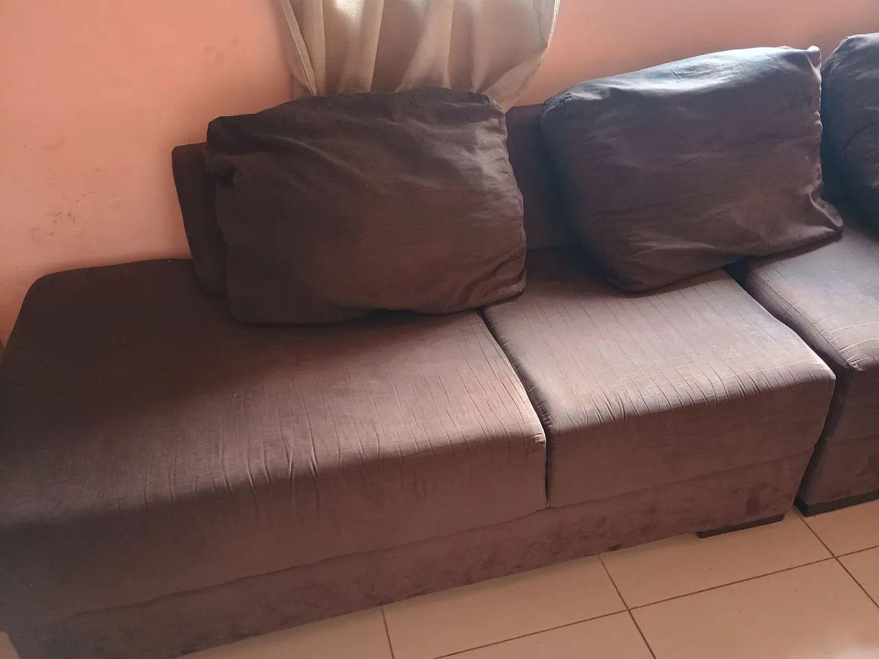 Sofá Modular Marrom Confortável