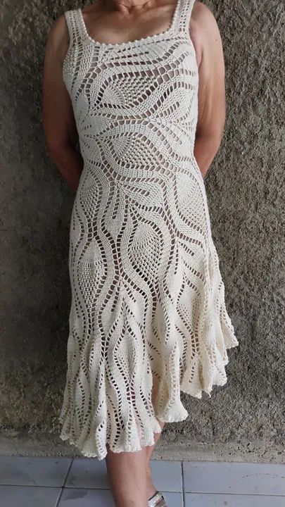 Vestido artesanal  Crochê Casamento/ Versátil nude - Foto 4