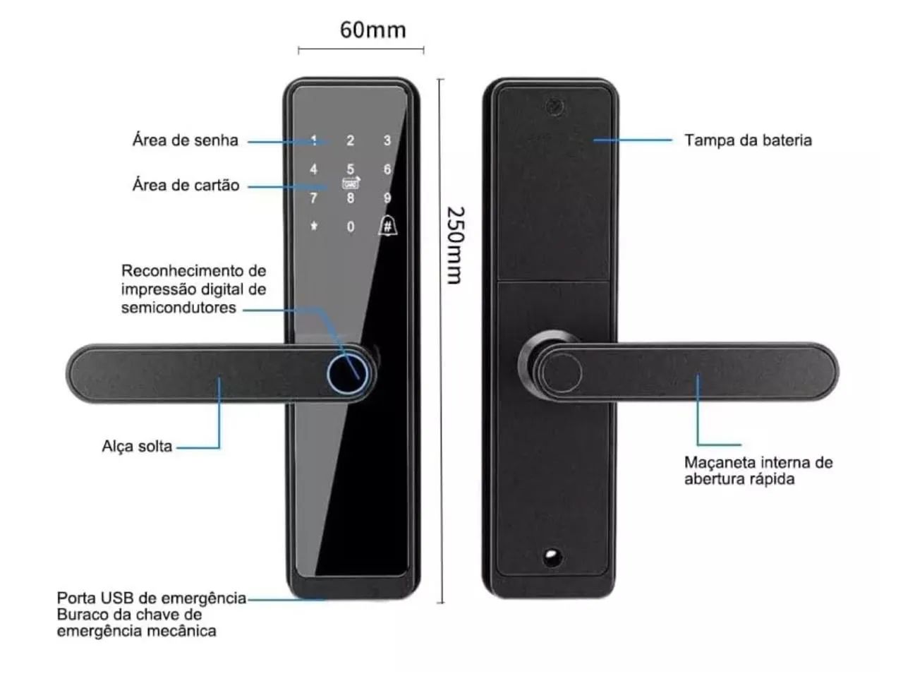 Fechadura Digital Biométrica Eletronica Touch Biometria - Foto 2