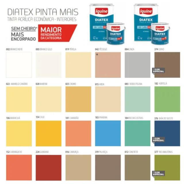 Tinta Diatex Iquine - Sem Cheiro, Antimofo, Uso Interno - Promoção - Foto 2