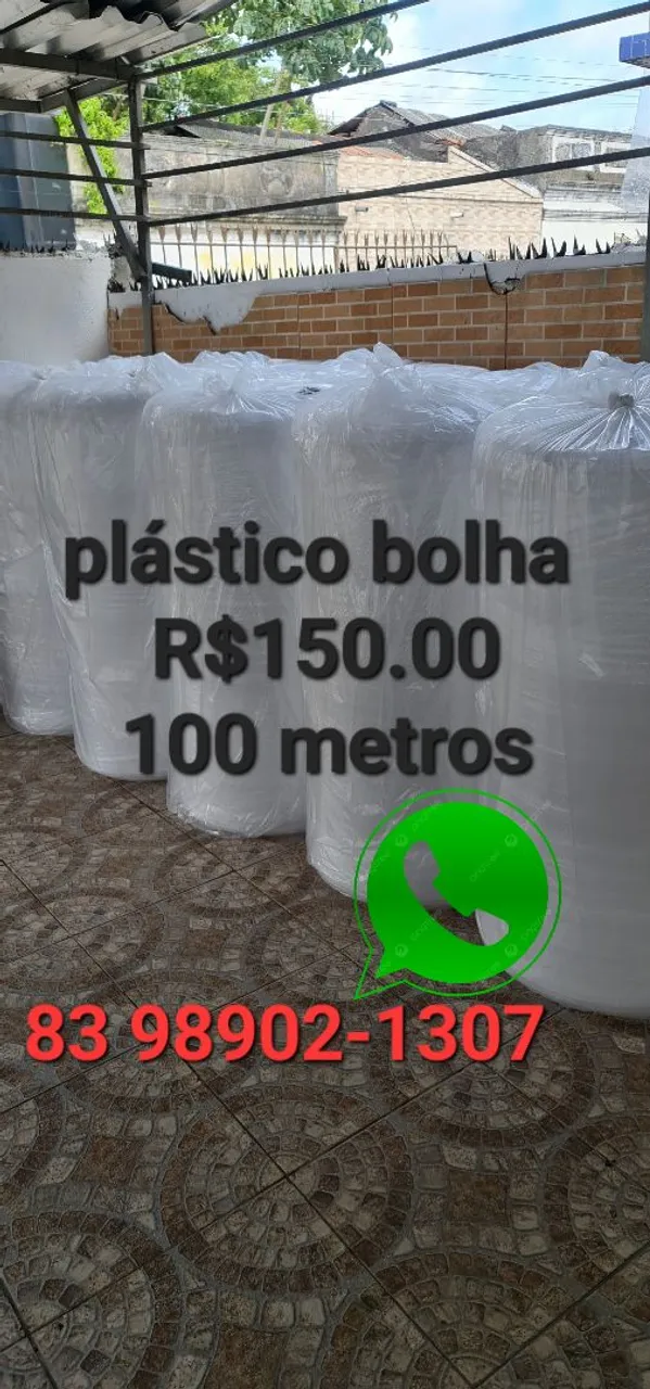 Plástico Bolha 100 Metros - R$ 150,00 Rolo 1.20 de altura Ponta entrega
