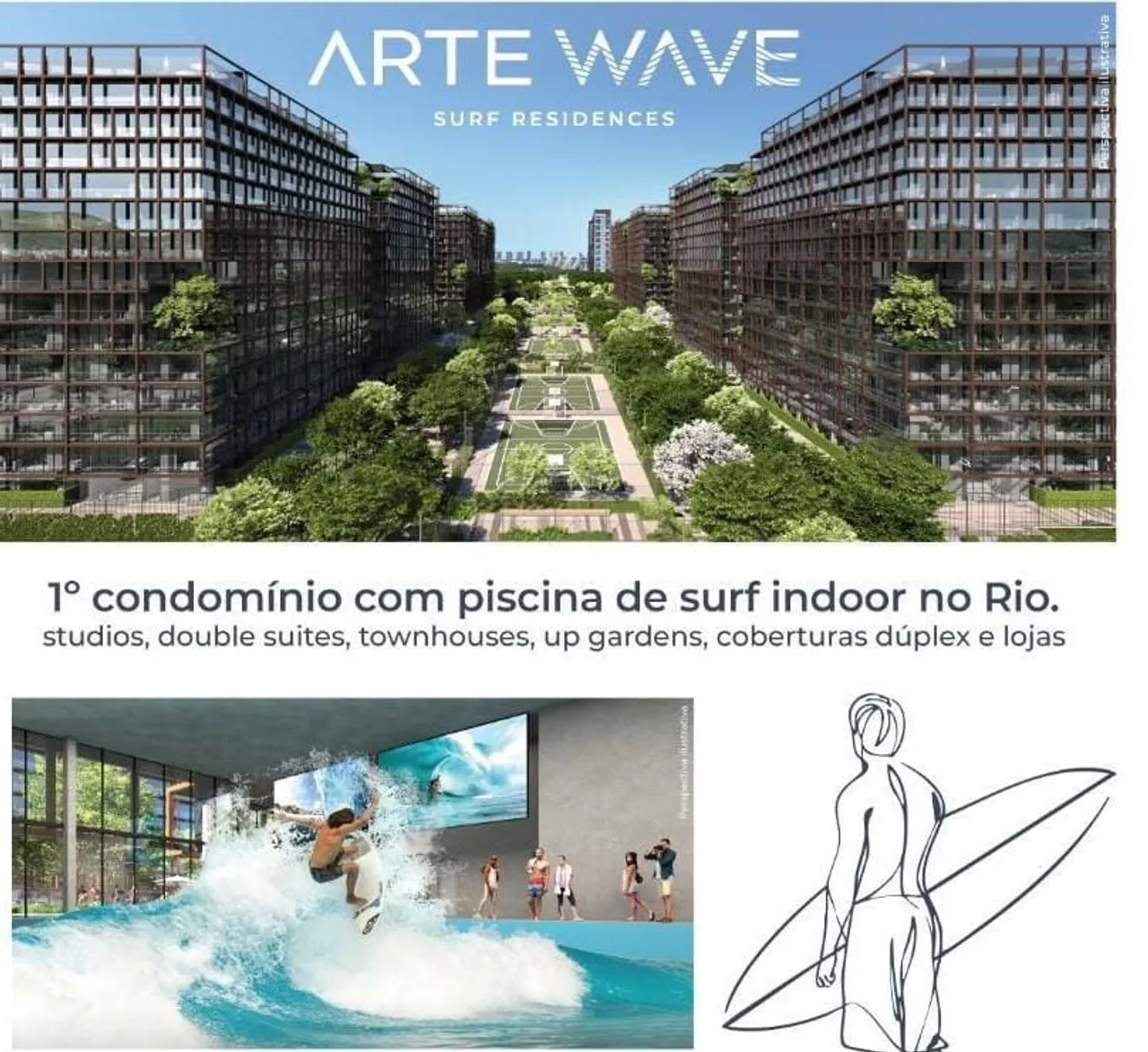 1 Studio com piscina de surf indoor no Rio(Barra da Tijuca)em Barra Olímpica - Rio de Jane