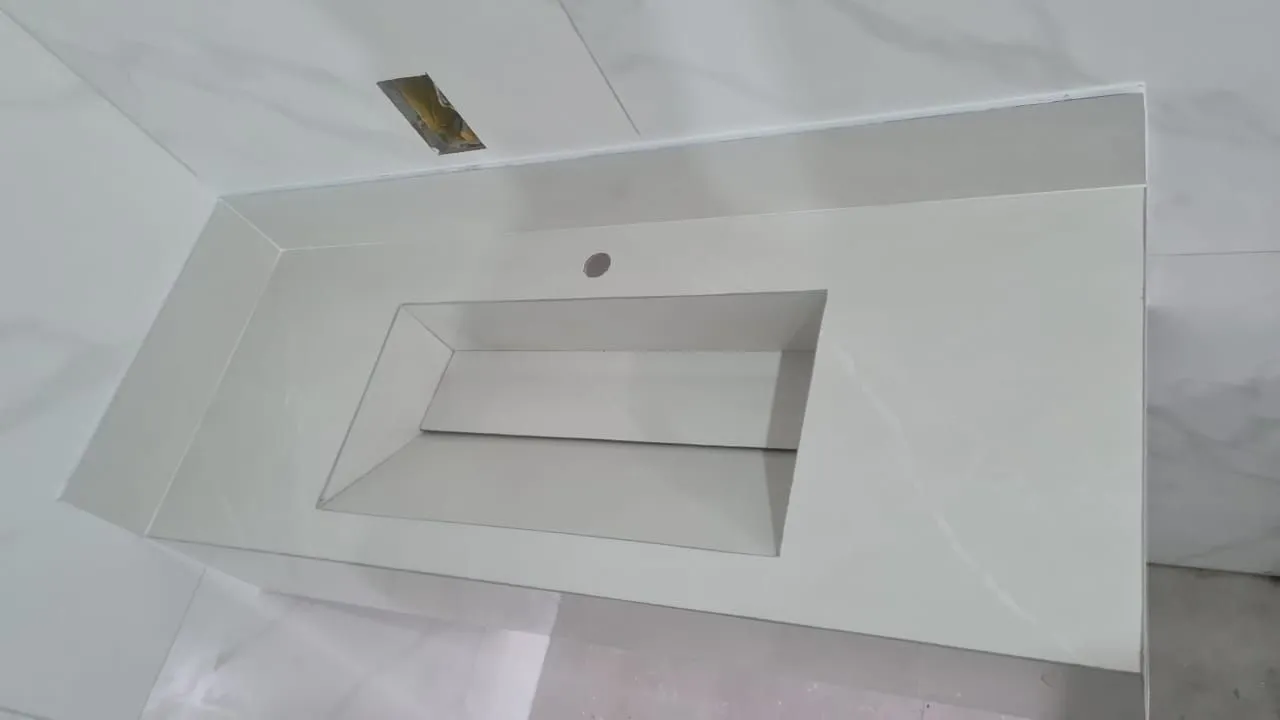 Pia em porcelanato para banheiro