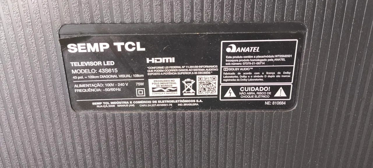 SMART TV 43' TCL ( COM DEFEITO) - Foto 2