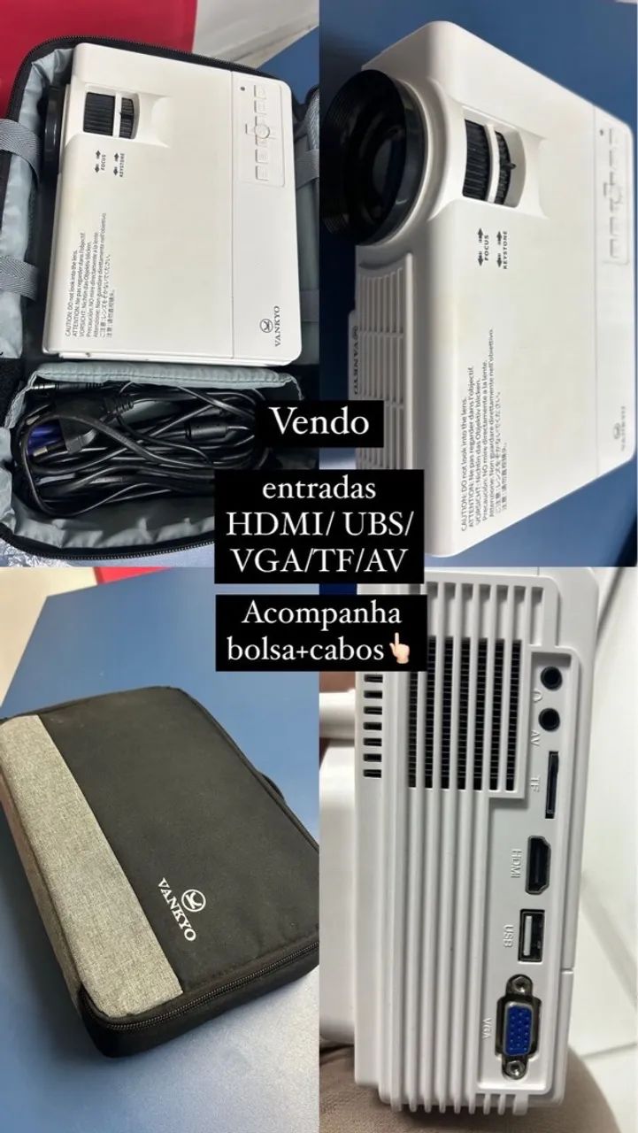 Projetor VANKYO - Full HD - HDMI - USB - VGA