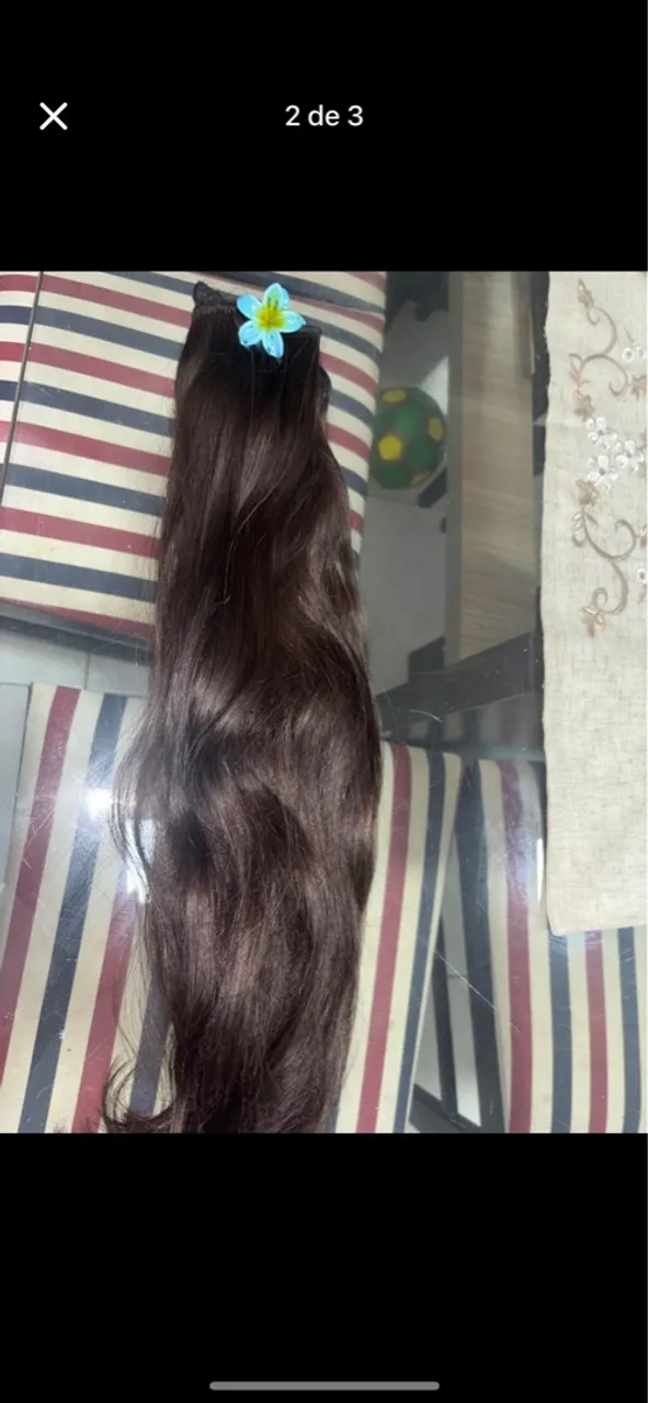 Cabelo humano 150g 60 centímetros castanho claro ondulado