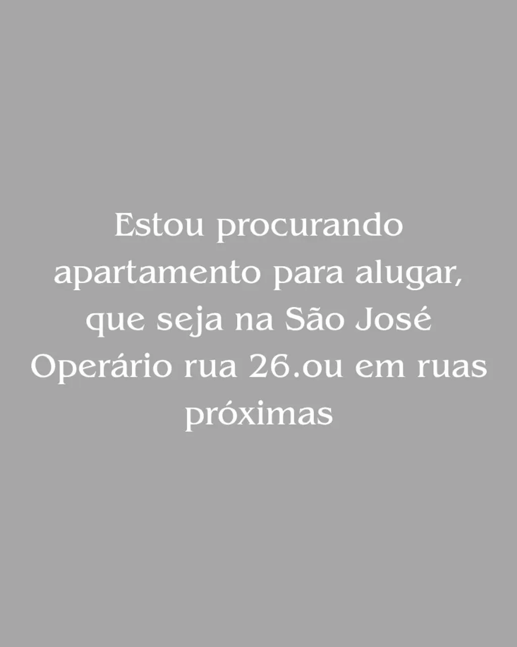 Estou procurando apartamento