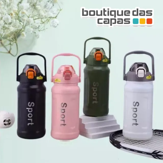 GARRAFA TERMICA COLORIDA SZJ-85 1L 1 LITRO quente ou frio academia corrida