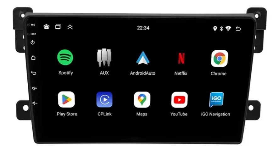 Multimídia Android 9 Pol. Carplay/A. Auto Grand Vitara 2008 a 2016 - Foto 4