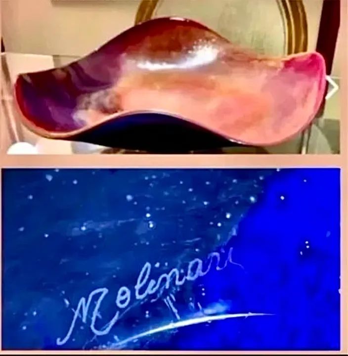 Murano Centro De Mesa Em Cristal Grande Assinada 100% Autentica. (43cm diâmetro.)