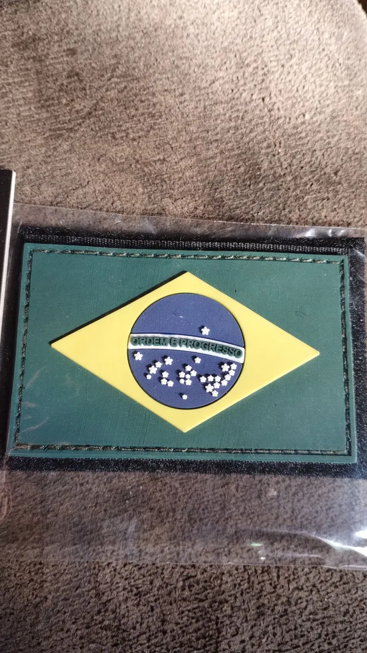 Patch Bandeira Brasil Tático em Borracha com Velcro