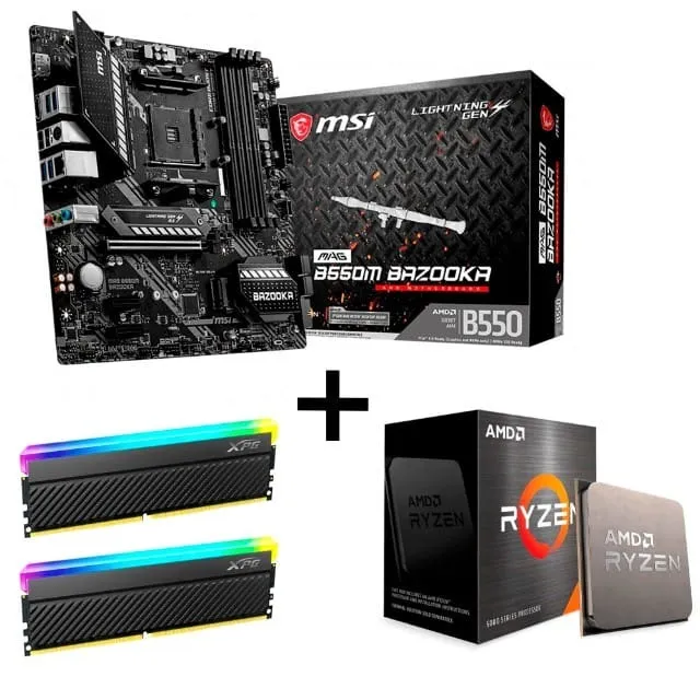 Kit upgrade Ryzen 7 5700x Placa mae B550 MAG Bazooka e 16GB de RAM 3600mhz