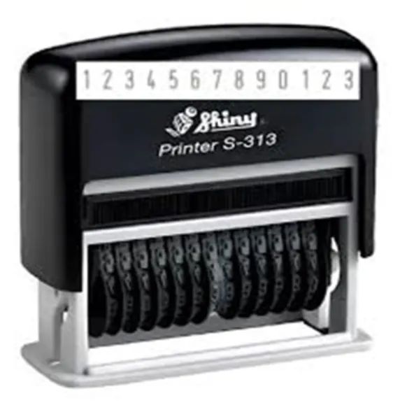 Carimbo Numerador 13 Digitos 4mm Auto-entintado Shiny S313 Tinta Preto Exterior Preto - Foto 2