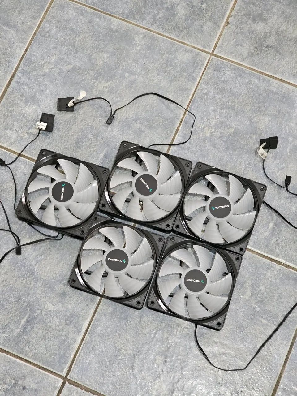 5 Coolers 120mm DeepCool RF120B com LED Azul - Excelente Estado!