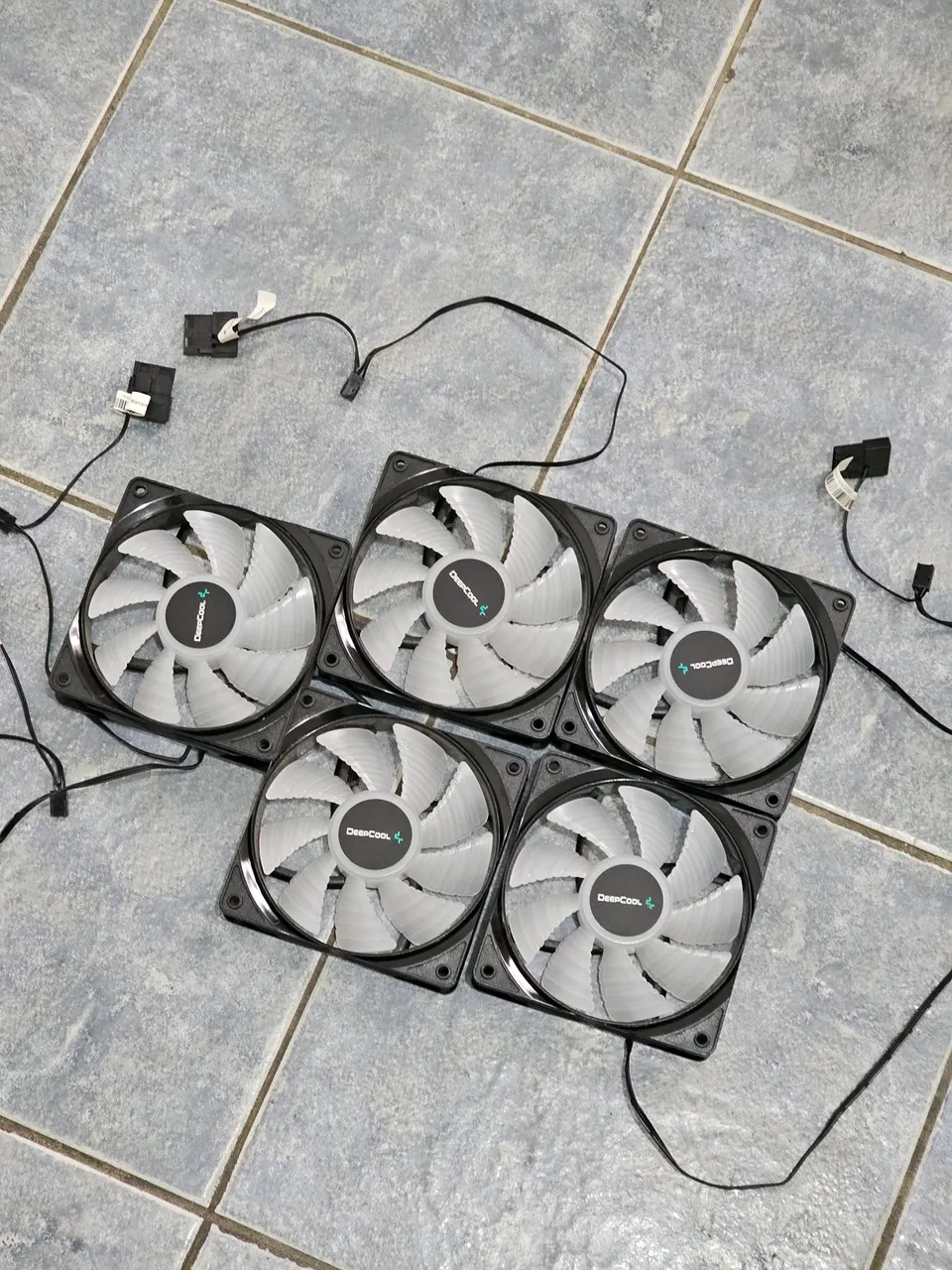 5 Coolers 120mm DeepCool RF120B com LED Azul - Excelente Estado!
