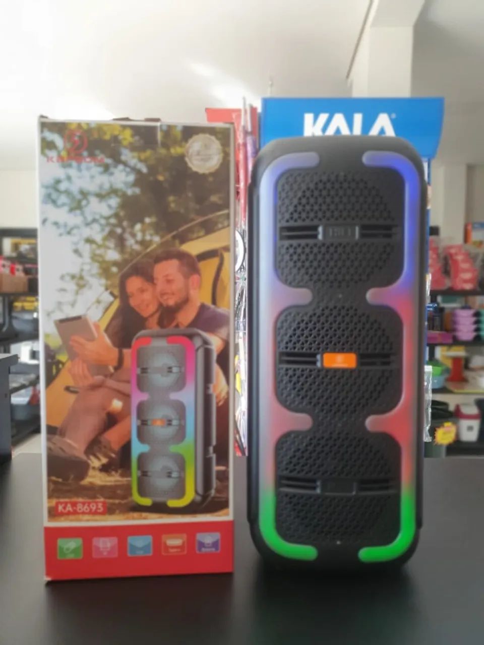 Caixa de Som LED Bluetooth 50W Entrada Microfone