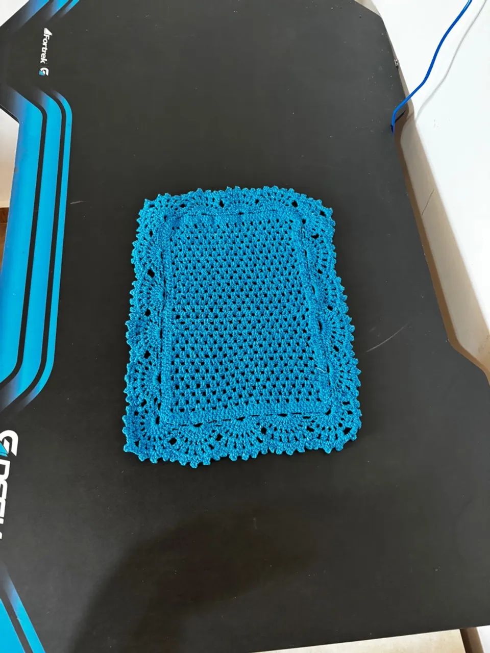 Centro de mesa  de Crochê Azul - Foto 3