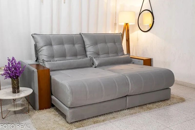 Sofá Retrátil Reclinável 2.30m Alemanha Molas Ensacadas Conforto e Qualidade rf32 - Foto 3