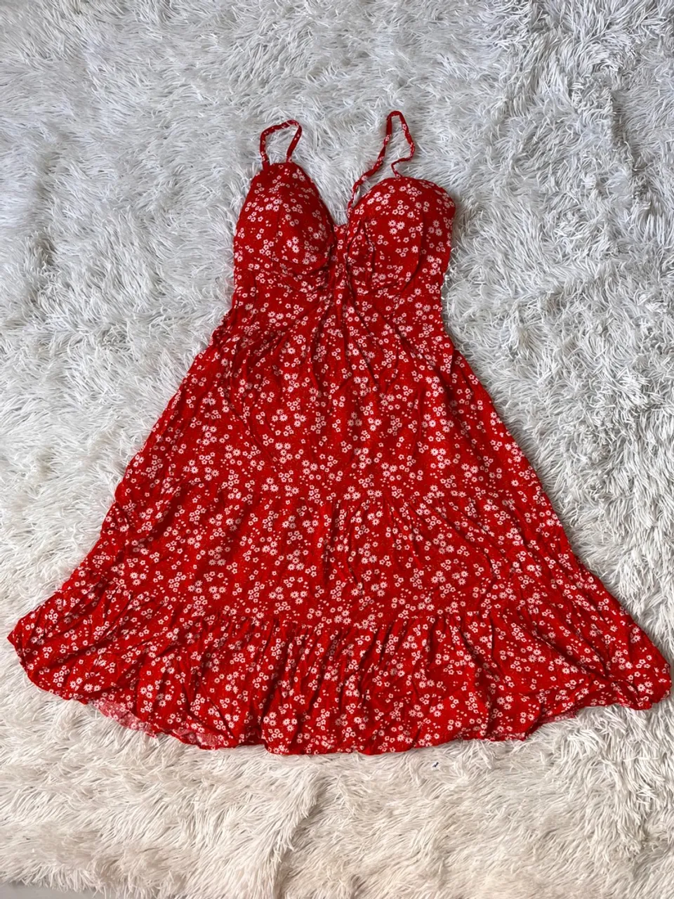 Vestido Vermelho Floral