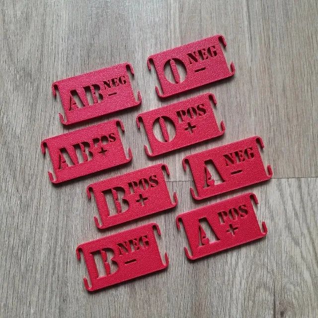 Tag Tipo Sanguíneo para Sistema Molle Tático Acampamento Mochila Socorro Emergência - Foto 4