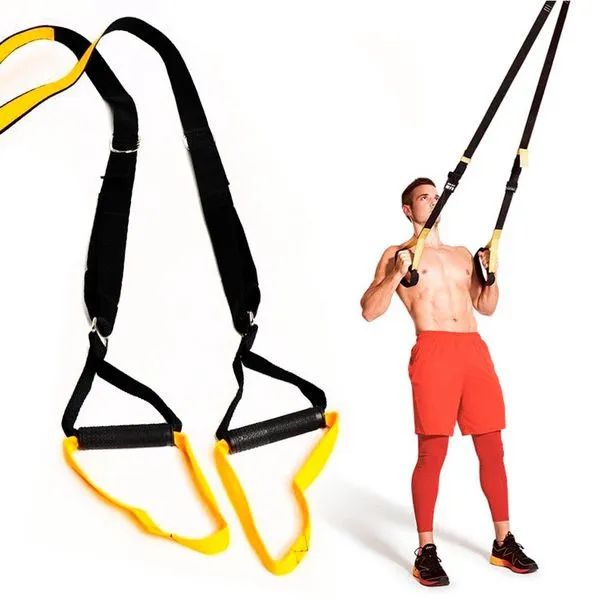 Kit Para Treino Funcional Treino Em Casa Trx Fita Suspensao Vermelho - Foto 4