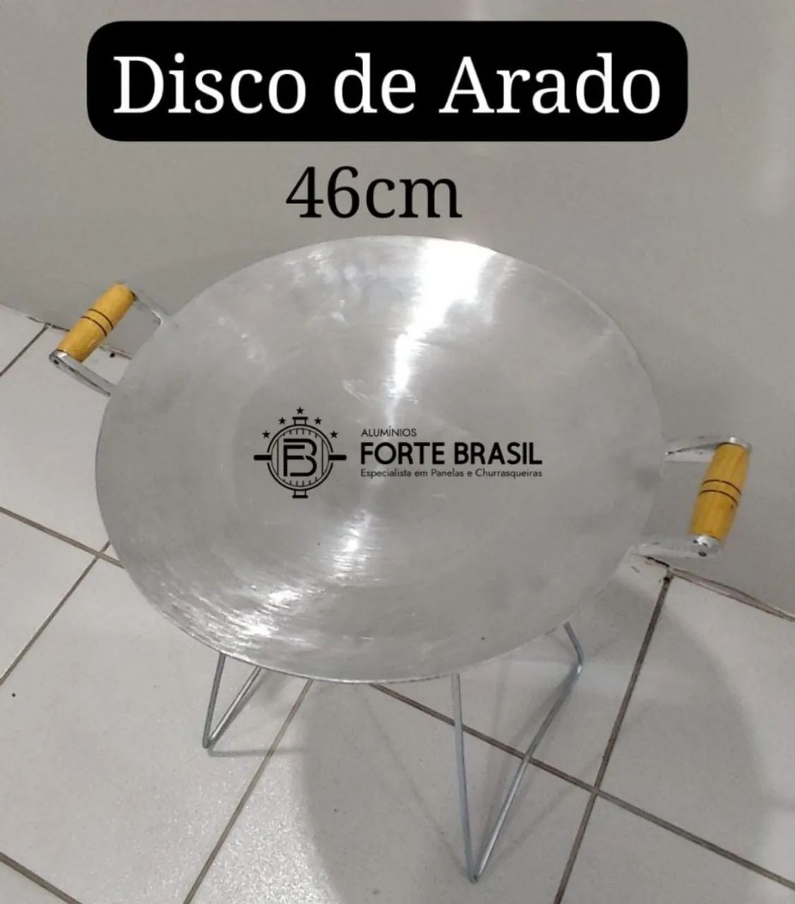 Churrasqueira disco tipo Arado em alumínio batido Completo - á álcool  - Foto 2