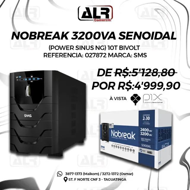 NOBREAK SENOIDAL 3200VA BILVOT SMS