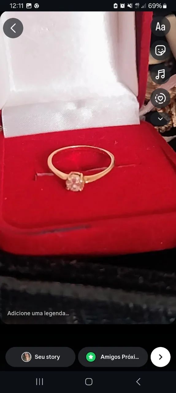 Anel ouro 18k com diamante  - Foto 2