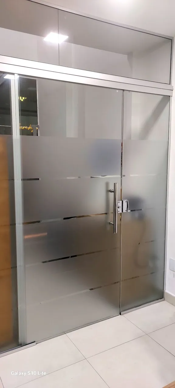 Porta de vidro para escritório