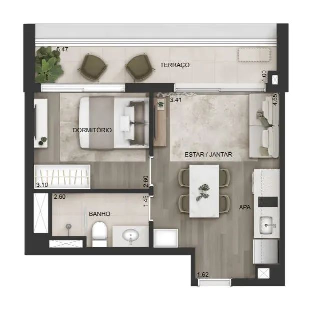 Apartamento para locação em Paraíso com 1 quarto, 38m² - Foto 5