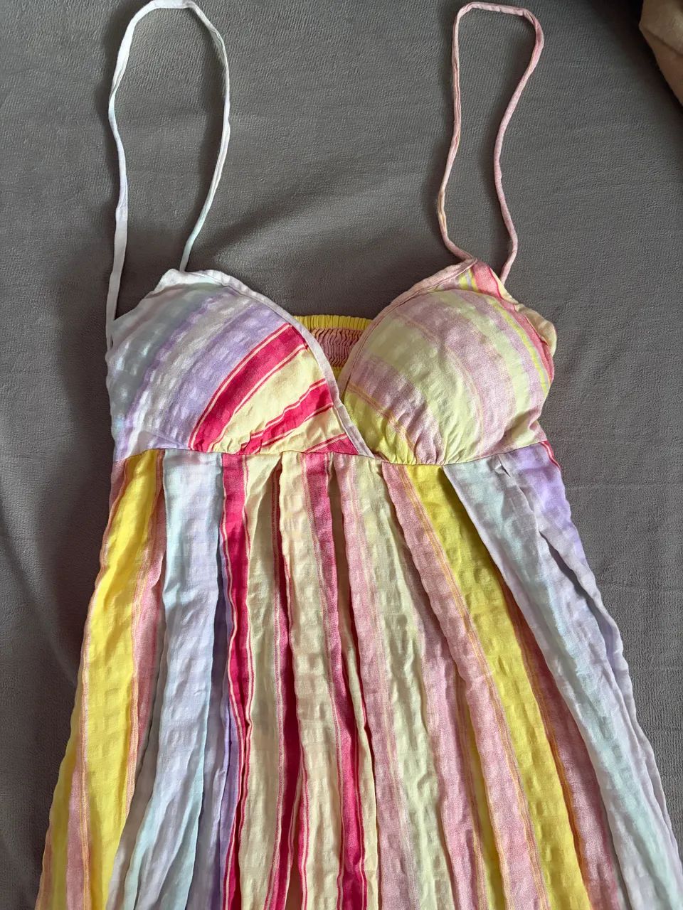 Vestido longo listrado