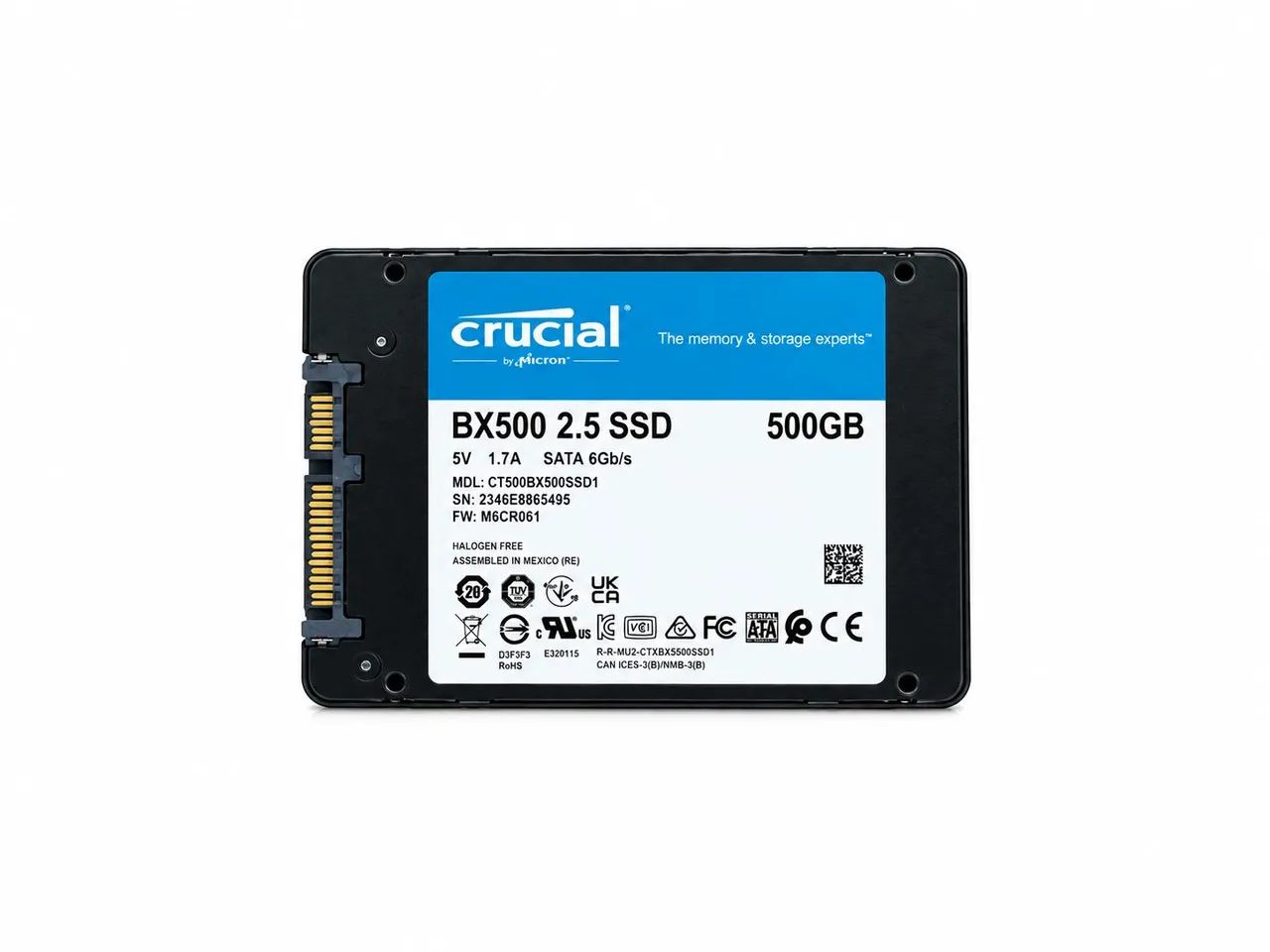 SSD Crucial BX500 500GB 2.5? SATA 6Gb/s - Armazenamento - Jardim