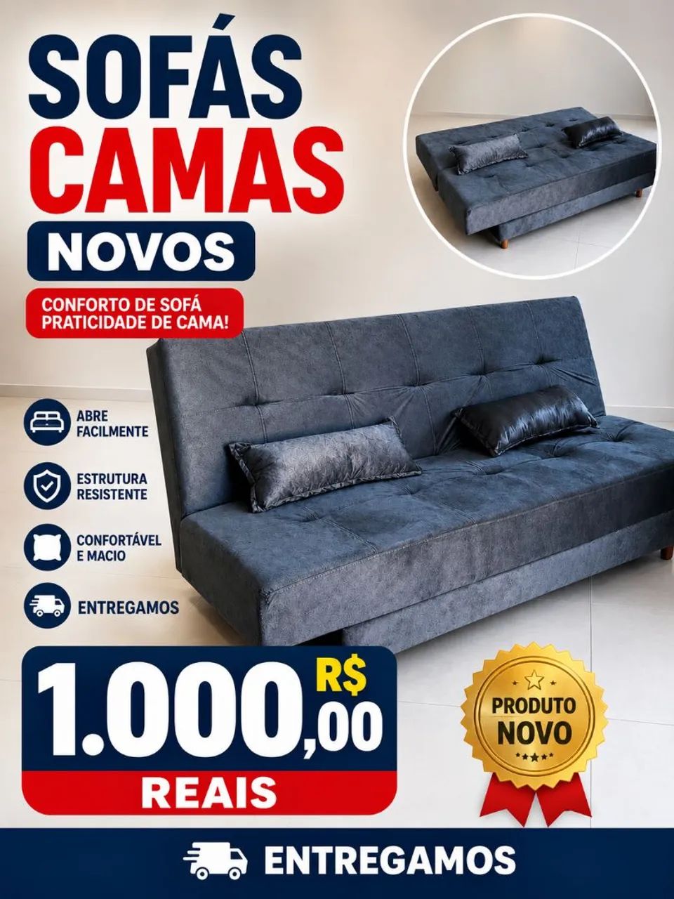 SOFÁS CAMAS NOVOS 